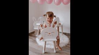 Childrens table with chairs - Rabbit - white
