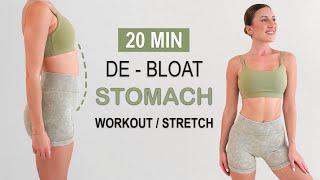 20 Min DE - BLOAT STOMACH  Exercise + Stretch Routine Flat Belly Improve Digestion YOGA Inspired