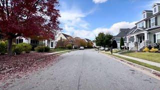 Autumn Colors Drive Through North Carolina Neighborhood  Driving Sounds for Sleep and Study