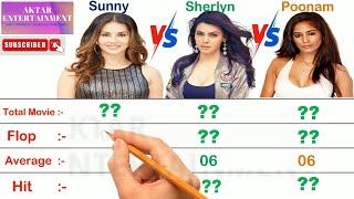 Sunny Leone Vs Sherlyn Chopra Vs Poonam Pandey Biography Comparison  Aktar Entertainment.