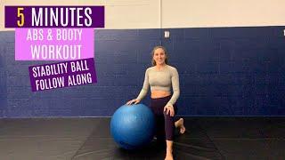5 Mins Stability Ball Abs And Glutes Workout Follow Along
