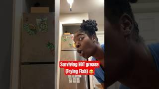 POV Surviving HOT grease when cooking Fried Fish  #shorts #food #viral