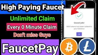 High Paying BTC LTC BNB Faucet  Claim Every 0 Minute  Every Day 1000000 Coin Earn  Instant Pay