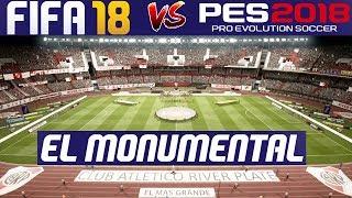 FIFA 18 VS PES 18 Graphics Comparison El Monumental Stadium