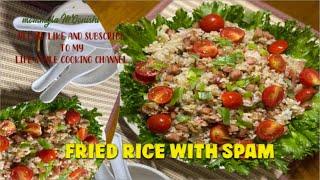 SPAM FRIED RICE WITH LETTUCE AND TOMATO by mommyla M.Oonishi