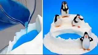 Penguins Of Madagascar Jello Pool  Cake  - How to make by CakesStepbyStep