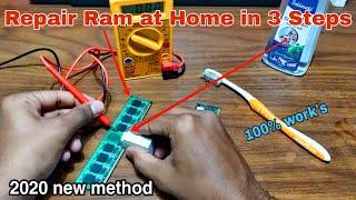 How to Repair Ram at Home in Easy 3 Steps 2020 New Methods  Clean Ram by yourself  no display pc