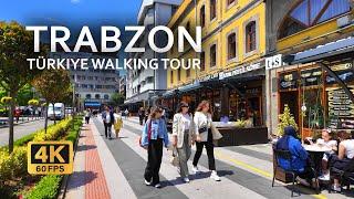 Trabzon Turkey walking tour 4K 60FPS 2024  Trabzon city center walk