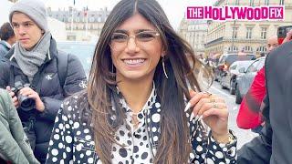 Mia Khalifa Risks Wardrobe Malfunction With An Unbuttoned Shirt During Fashion Week In Paris France