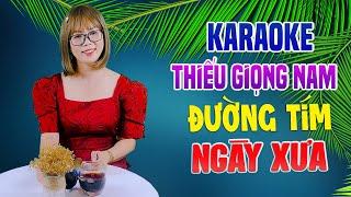 Karaoke Song Ca  ĐƯỜNG TÍM NGÀY XƯA - Thiếu Giọng Nam  Song Ca Với Lê Liễu