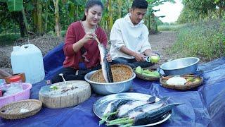 Countryside vlog Cook snakehead fish with Aluminum foil -  Country food cooking