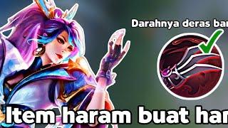 BUILD HARAM HANABI DARAHNYA DERAS BANGET COCOK BUAT SOLO RANK - BEST BUILD TERSAKIT - MLBB