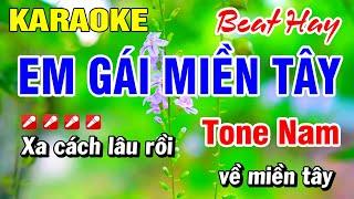 Karaoke Em Gái Miền Tây Beat Hay Nhạc Sống Tone Nam  Hoài Phong Organ