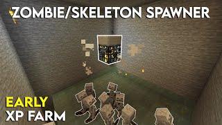 Minecraft Bedrock Zombie and Skeleton Mob Spawner XP Farm 1.21