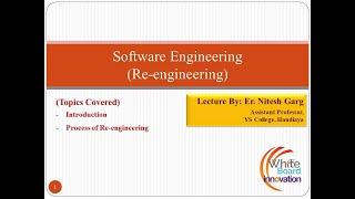 Software Re-Engineering  Process of Re-engineering