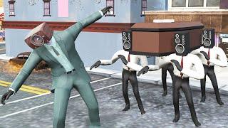 Large Speakerman swing dance on the city  Coffin dance meme song animations