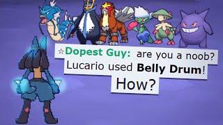 THIS IS WHY YOU USE BELLY DRUM LUCARIO EPIC POKEMON SHOWDOWN SWEEP