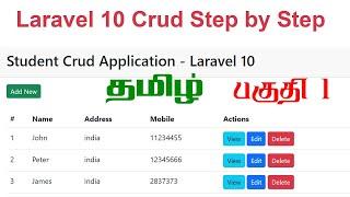 Laravel 10 Crud step by step Part 1  Tamil