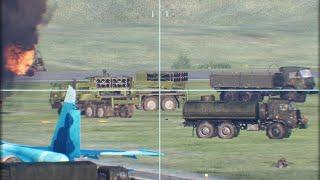 Ukrainian Forces Target Missile Platforms and Fuel Trucks inside Kursk Air Base - Arma 3