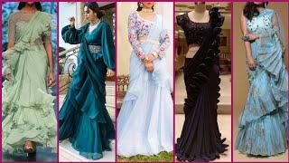 Top 50+ Frill And Ruffle Saree Designs 2022  By Fashion Craze