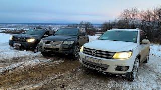 Dacia Duster 4x4 VS Volkswagen Tiguan VS Tuareg Snow Offroad 2024