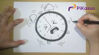 Funny Alarm Clock Easy Drawing Tutorial