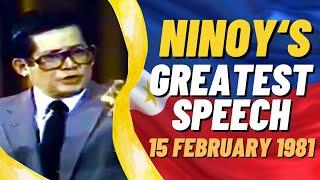 NINOY AQUINOs Greatest Speech Ninoy Aquinos historic speech in Los Angeles 1981