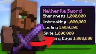 Minecraft But Villagers Trade 1000000 Enchants...