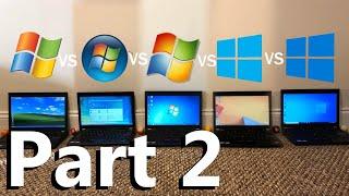 Windows XP vs Vista vs 7 vs 8.1 vs 10  Speed Test PART 2