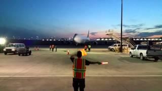 Cargo Ramp Marshalling - Cathay Pacific Cargo Gate Arrival B-LJA at OHare Airport 05.22.2015
