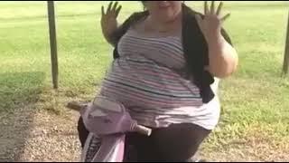 Fat woman dancing on kids bike Very Funny  