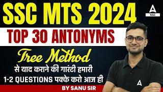 Top 30 Antonyms for SSC MTS 2024  Tree Method  English By Shanu Sir