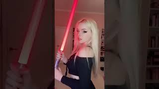 Sith girl is in love with her lightsaber #starwars #tiktokgirls #shorts