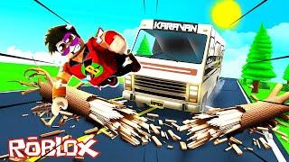 ÇILGIN KARAVAN İLE YOLUN SONUNA GİT  Roblox Camper Van trip