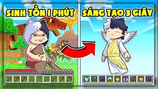 Minecraft nhưng Sinh Tồn Mỗi Phút Bạn Sẽ Được Sáng Tạo 3 Giây