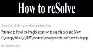 How to reSolve You need to install the imagick extension to use this back end