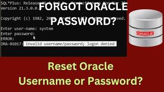 How to Reset User Password in Oracle in any VersionSQLPLUS Database  Change Password in Oracle