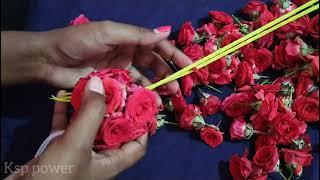 RED ROSE FLOWER Garland making ideasDefferent Garland making ideasgarland making for God