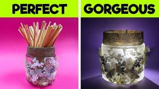 Recycle Jars In Under 2 Minutes  - Flower DIY lantern Everyone Can Make