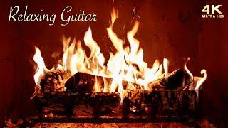  Relaxing Guitar Music Fireplace  Cozy Acoustic Instrumental Fireplace Ambience  12 Hours