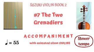 ‍️‍️ THE TWO GRENADIERS. You Play 𝓥1 𝓥2 . Suzuki2-7. SLOWER. w .#𝑻𝑯𝑬𝑻𝑨 Genius Waves〰
