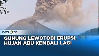 Gunung Lewotobi Erupsi Hujan Abu di Wilayah Sikka