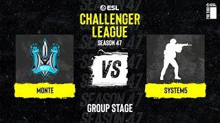 Monte vs. System5 - Map 2 Mirage - ESL Challenger League S47 - Europe