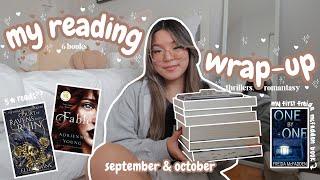 my septemberoctober reading wrap-up ️️ thrillers romantasy pirate romance