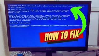 Fix-A Problem Has Been Detected and Windows Shutdown To Prevent Damage To Your Computer Blue Screen