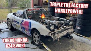 Turbo K24 Swapped Miata Makes Some POWER Garza is NOT ready for this