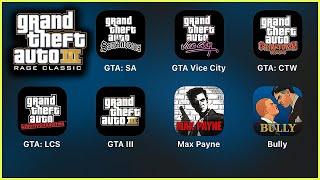 GTA Mobile GTA San AndreasGrand Theft Auto Vice CityChinatown WarsLiberty City StoriesGTA 3