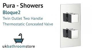 Pura - Bloque2 Twin Outlet Two Handle Thermostatic Concealed Valve - 6005