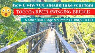 ONLY FOR THE ADVENTUROUS & WOODSY BLUE RIDGE MOUNTAINS - TOCCOA RIVER SWINGING BRIDGE FUN BUT WOW