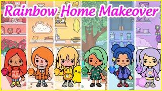 Aesthetic Rainbow Home Makeover  Toca House Ideas Toca Amore TV